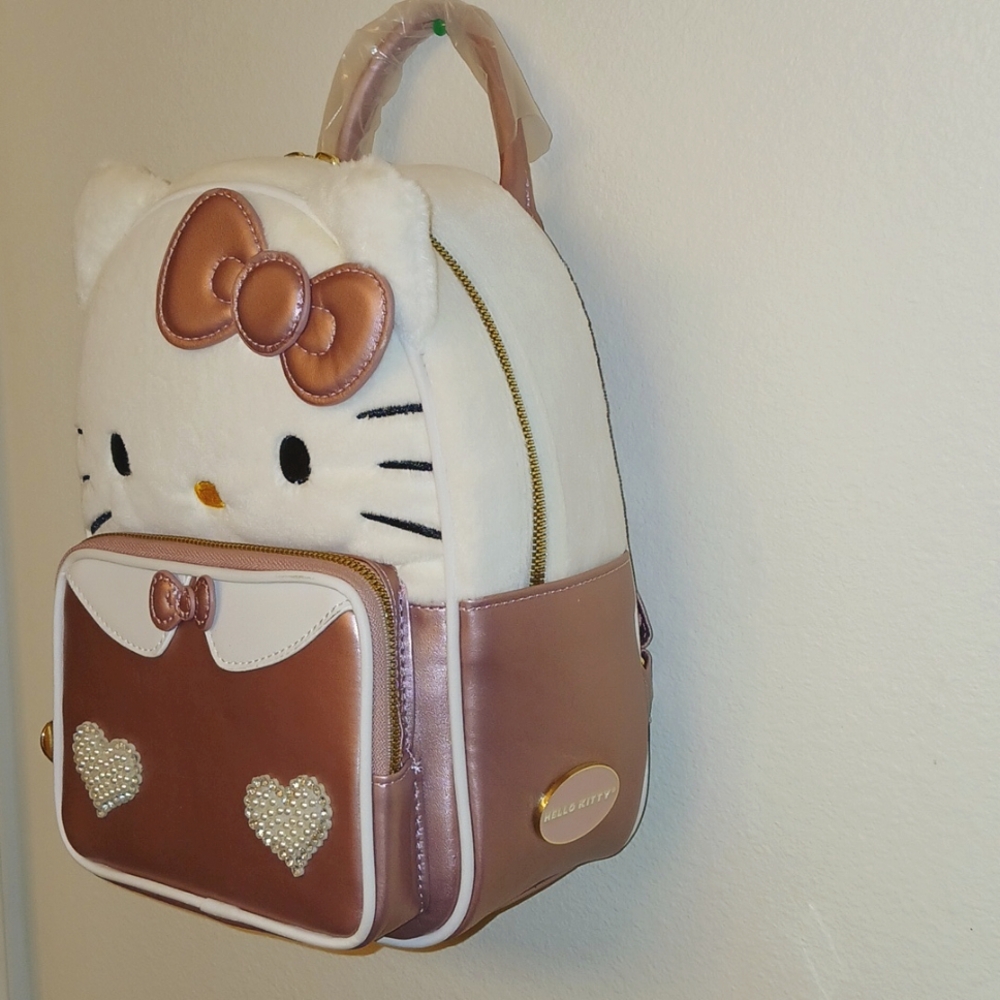 Her Universe Hello Kitty Rhinestone Fuzzy Mini Backpack - Picture 5 of 7